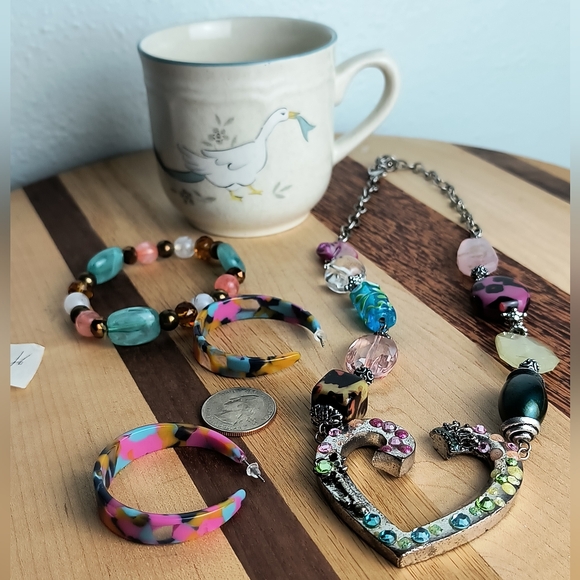 Jewelry Dish Mug Bundle Of 4 Multi Blue & Pink - Picture 3 of 5